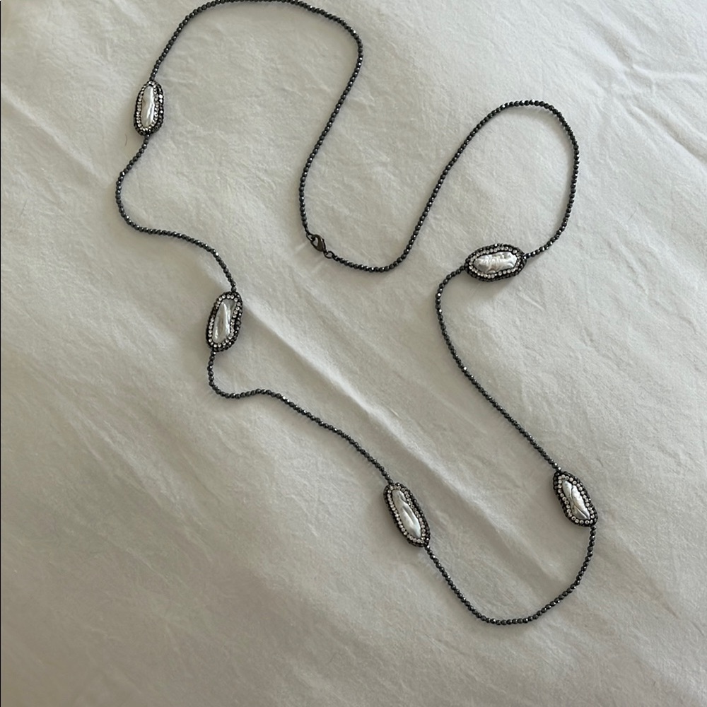 Elegant Silver-tone Beaded Necklace